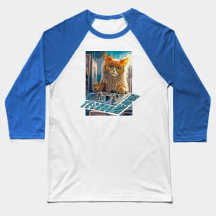 Techno Meow Baseball T-Shirt